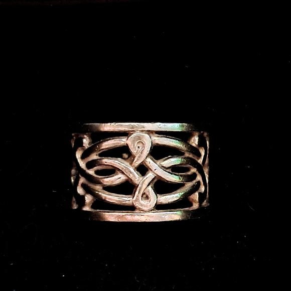 Jewelry - 💀HOLD for Cr.💀Sterling Celtic Knot Wide Band Ring, Size 7
